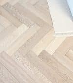 Invisible Raw Oak Herringbone Brushed & UV Lacquered 90mm x 15mm Engineered Parquet Wood Floor