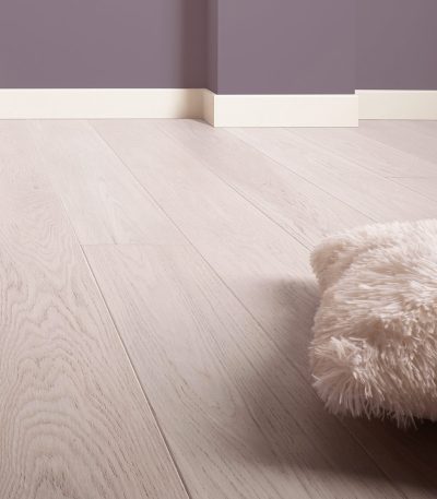 Cream White Oak Plank, Brushed & Matt Lacquered 180mm x 14mm Engineered Click Wood Flooring