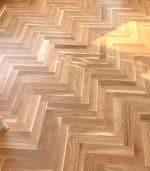 Natural Oak Herringbone Lacquered 70mm x 11mm Engineered Parquet Wood Floor