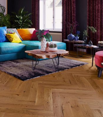 Smoked Oak Herringbone Brushed & Matt Lacquered 110mm x 14mm Click Engineered Parquet Wood Flooring