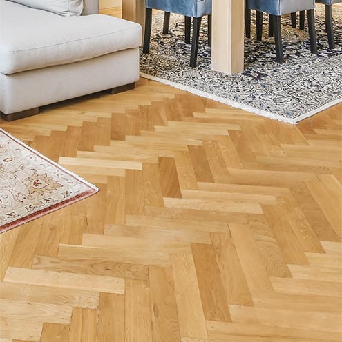 view of solid natural wood flooring in living area
