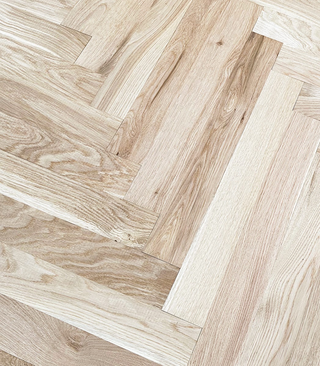 Unfinished Oak Herringbone - 70mm x 22mm x 490mm Solid Parquet Floor Unfinished Oak Herringbone - 70mm x 22mm x 490mm Solid Parquet Floor