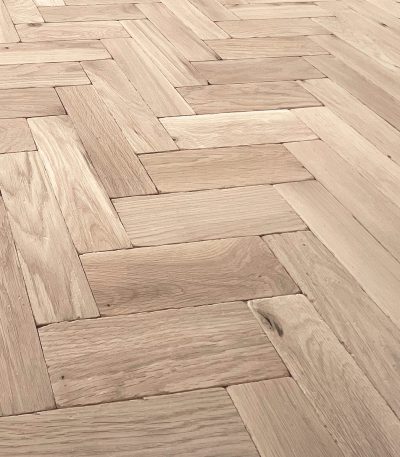 Unfinished Tumbled European Oak 70mm x 22mm x 230mm Solid Herringbone Wood Flooring