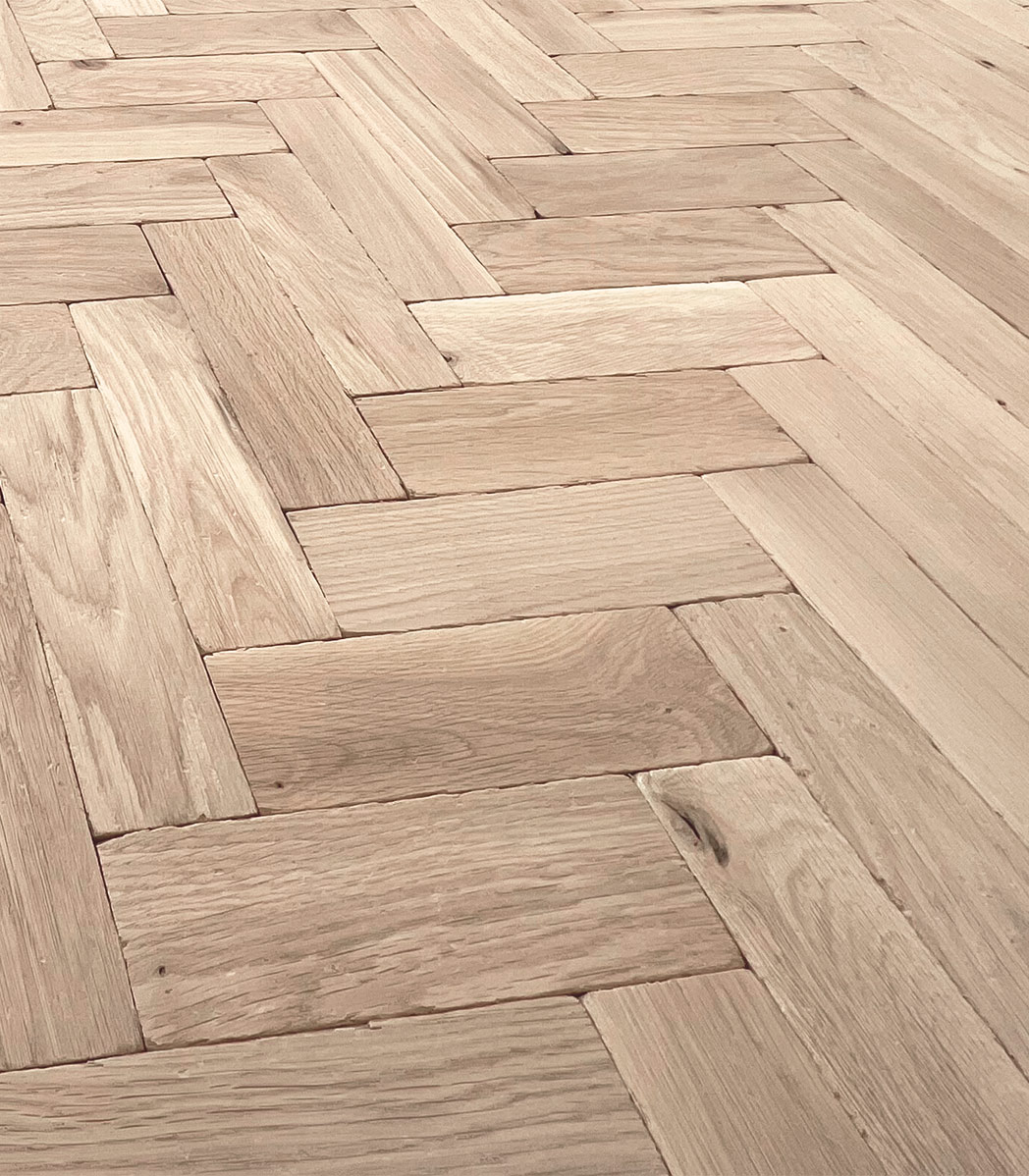 Unfinished Tumbled European Oak 70mm x 22mm x 230mm Solid Herringbone Wood Flooring Unfinished Tumbled European Oak 70mm x 22mm x 230mm Solid Herringbone Wood Flooring
