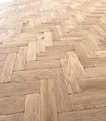 Unfinished Tumbled European Oak Herringbone 70mm x 22mm x 230mm Solid Parquet Wood Floor