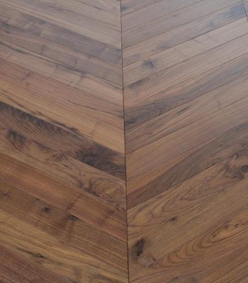 American Black Walnut Chevron Lacquered 90mm x 18mm Engineered Parquet Wood Flooring