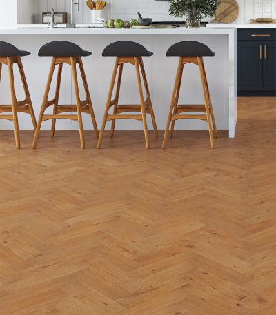 Bewdley Honey Oak Herringbone Brushed & UV Oiled 80mm x 10mm Engineered Parquet Wood Floor