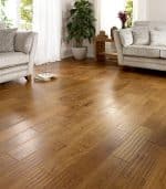 Golden Oak Plank, Handscraped & Lacquered - 125mm x 18mm Engineered Wood Floor
