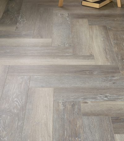 Yorkshire Grey Herringbone, 6mm - SPC Rigid Core Click Vinyl Flooring