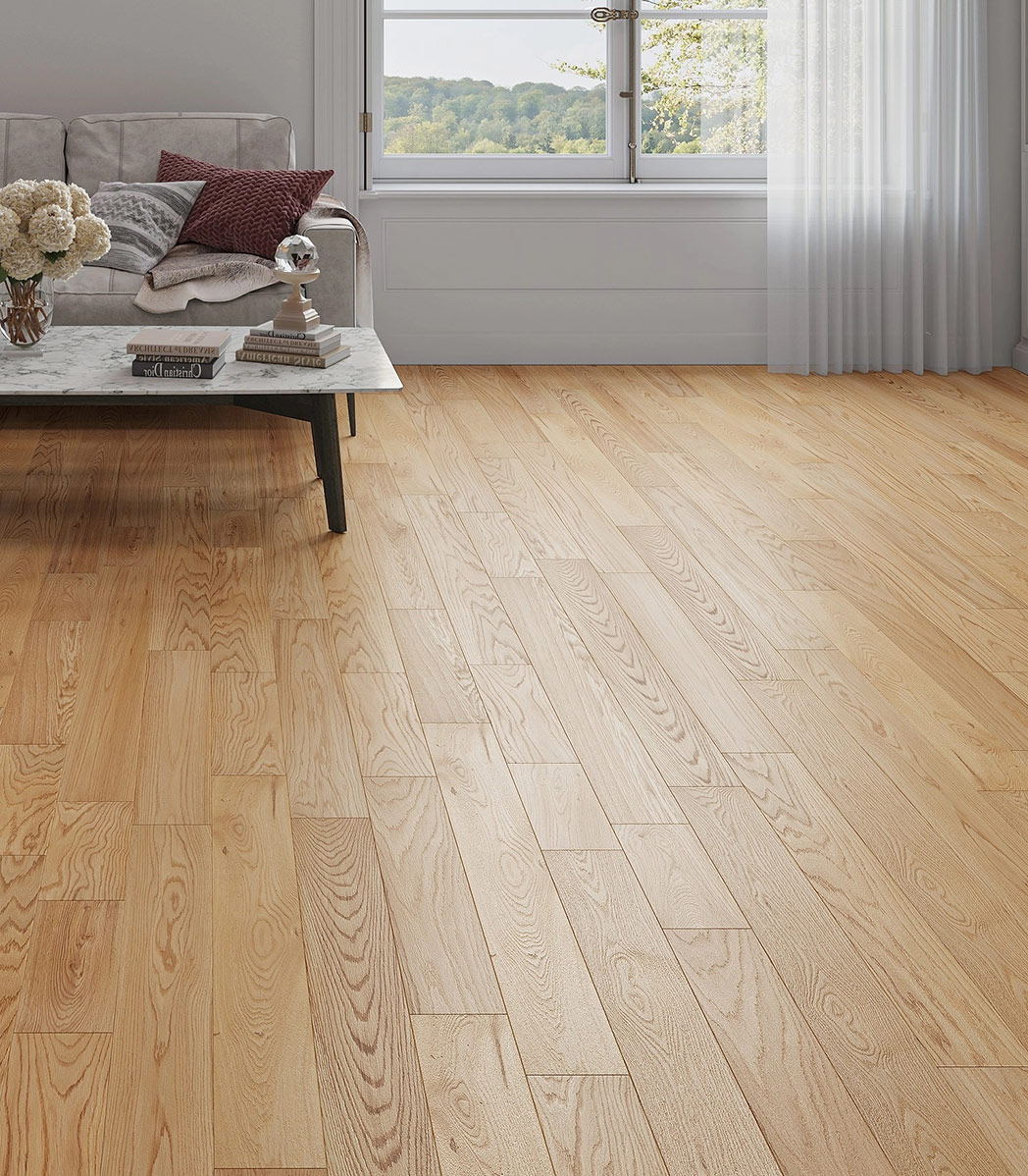 Natural Oak Plank Brushed & UV Lacquered 125mm x 14mm Engineered Wood Flooring Natural Oak Plank Brushed & UV Lacquered 125mm x 14mm Engineered Wood Flooring