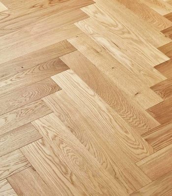 Select Grade Natural Oak Herringbone, UV Lacquered - 90mm x 18mm Engineered Parquet Hardwood Flooring