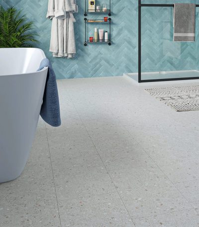 White Terrazzo Tile, 6.5mm - SPC LVT Click Flooring