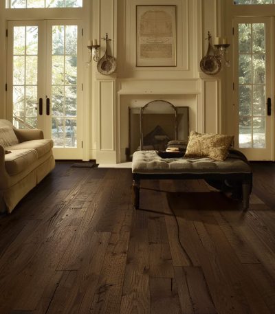 Black Forest Vintage Distressed Oak Plank, Hard Wax Oiled Cracks Engineered Wood Flooring