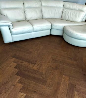 Toffee Grain Herringbone Oak Brushed & UV Oiled - 125mm x 14mm Engineered Parquet Wooden Flooring