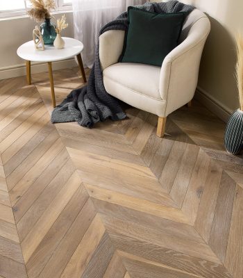 Grey Smoked Oak Brushed & Oiled 90mm x 15mm Chevron Engineered Wood Flooring