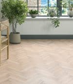 Neutral Desaturated Oak Herringbone, Brushed & UV Oiled - 70mm x 20mm Engineered invisible Wood Floor