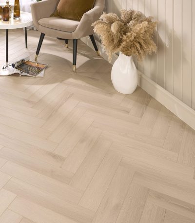 Nordic Light Oak Herringbone, 12mm - Laminate Click Flooring
