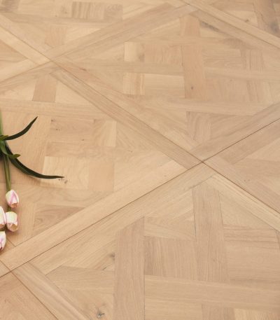 Nude Oak Versailles Panel, Brushed & Oiled - 580mm x 20mm Engineered Parquet Wood Flooring