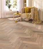 Grey Smoked Oak Brushed & Hard Wax Oiled - 90mm x 12mm Engineered Herringbone Wood Floor