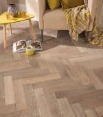 Grey Smoked Oak Brushed & Hard Wax Oiled - 90mm x 12mm Engineered Herringbone Wood Flooring