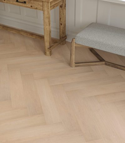 Crown Ashen Blonde Oak Herringbone 3mm Glue Down LVT Flooring