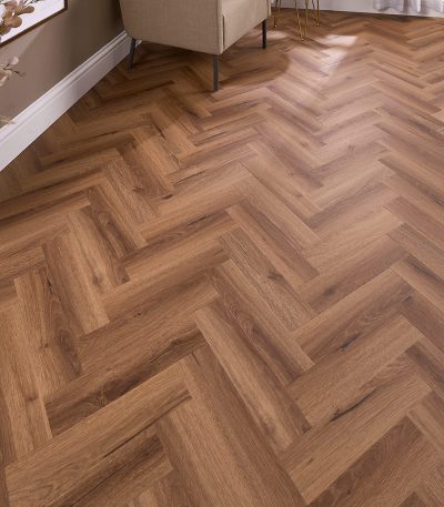 Meridian Burnished Oak Herringbone 2.5mm Glue Down LVT Flooring