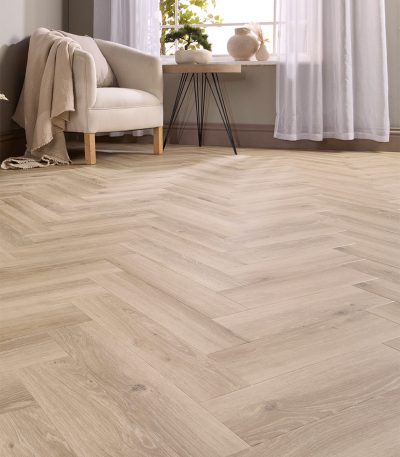 Meridian Sandridge Oak Herringbone 2.5mm Glue Down LVT Flooring