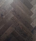 Dark Jacobean Oak Herringbone Brushed & UV Oiled 90mm x 15mm Engineered Parquet Wood Floor